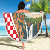 Plitvice Waterfall Hrvatska Scenery Beach Blanket