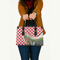 Plitvice Waterfall Hrvatska Scenery Leather Bag