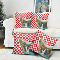 Plitvice Waterfall Hrvatska Scenery Pillow Cover