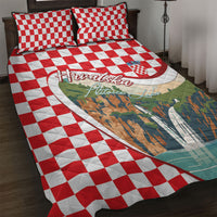 Plitvice Waterfall Hrvatska Scenery Quilt Bed Set