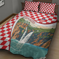 Plitvice Waterfall Hrvatska Scenery Quilt Bed Set