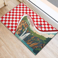 Plitvice Waterfall Hrvatska Scenery Rubber Doormat
