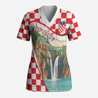 Plitvice Waterfall Hrvatska Scenery Scrub Top