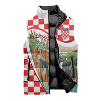 Plitvice Waterfall Hrvatska Scenery Sleeveless Puffer Jacket
