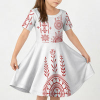 Croatia Sicanje Tattoo Inspired Kid Short Sleeve Dress The Kolo