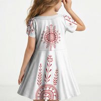 Croatia Sicanje Tattoo Inspired Kid Short Sleeve Dress The Kolo