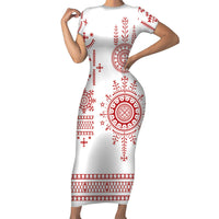Croatia Sicanje Tattoo Inspired Short Sleeve Bodycon Dress The Kolo