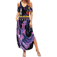 Colombia Football Custom Family Matching Summer Maxi Dress and Hawaiian Shirt Cano Cristales Style - Todos Somos Campeon - Wonder Print Shop