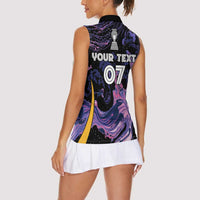 Colombia Football Custom Women Sleeveless Polo Shirt Cano Cristales Style - Todos Somos Campeon - Wonder Print Shop