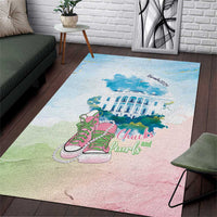 Chucks N Pearls 2024 Area Rug Pink Green Rocking The World LT7 - Wonder Print Shop