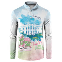 Chucks N Pearls 2024 Button Sweatshirt Pink Green Rocking The World LT7 - Wonder Print Shop
