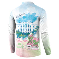 Chucks N Pearls 2024 Button Sweatshirt Pink Green Rocking The World LT7 - Wonder Print Shop
