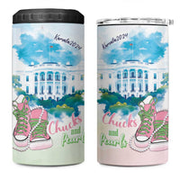 Chucks N Pearls 2024 4 in 1 Can Cooler Tumbler Pink Green Rocking The World LT7 - Wonder Print Shop