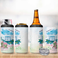 Chucks N Pearls 2024 4 in 1 Can Cooler Tumbler Pink Green Rocking The World LT7 - Wonder Print Shop