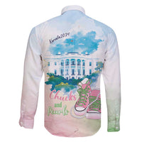 Chucks N Pearls 2024 Family Matching Long Sleeve Bodycon Dress and Hawaiian Shirt Pink Green Rocking The World LT7 - Wonder Print Shop