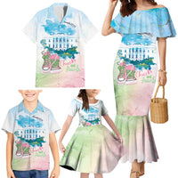 Chucks N Pearls 2024 Family Matching Mermaid Dress and Hawaiian Shirt Pink Green Rocking The World LT7 - Wonder Print Shop