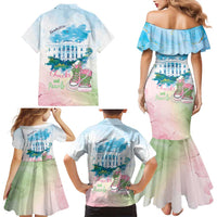 Chucks N Pearls 2024 Family Matching Mermaid Dress and Hawaiian Shirt Pink Green Rocking The World LT7 - Wonder Print Shop