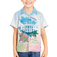 Chucks N Pearls 2024 Family Matching Short Sleeve Bodycon Dress and Hawaiian Shirt Pink Green Rocking The World - Wonder Print Shop