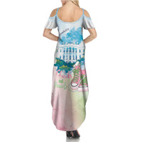 Chucks N Pearls 2024 Family Matching Summer Maxi Dress and Hawaiian Shirt Pink Green Rocking The World - Wonder Print Shop