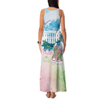 Chucks N Pearls 2024 Family Matching Tank Maxi Dress and Hawaiian Shirt Pink Green Rocking The World - Wonder Print Shop