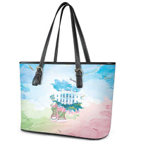 Chucks N Pearls 2024 Leather Tote Bag Pink Green Rocking The World - Wonder Print Shop