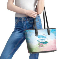 Chucks N Pearls 2024 Leather Tote Bag Pink Green Rocking The World - Wonder Print Shop