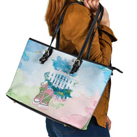 Chucks N Pearls 2024 Leather Tote Bag Pink Green Rocking The World - Wonder Print Shop