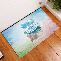 Chucks N Pearls 2024 Rubber Doormat Pink Green Rocking The World - Wonder Print Shop