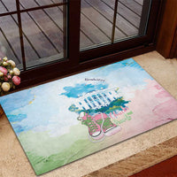 Chucks N Pearls 2024 Rubber Doormat Pink Green Rocking The World - Wonder Print Shop