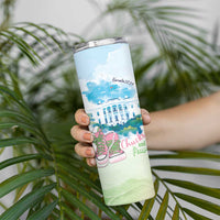 Chucks N Pearls 2024 Skinny Tumbler Pink Green Rocking The World - Wonder Print Shop