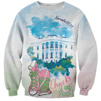 Chucks N Pearls 2024 Sweatshirt Pink Green Rocking The World - Wonder Print Shop