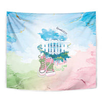 Chucks N Pearls 2024 Tapestry Pink Green Rocking The World - Wonder Print Shop