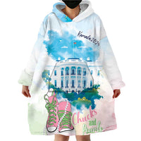 Chucks N Pearls 2024 Wearable Blanket Hoodie Pink Green Rocking The World - Wonder Print Shop