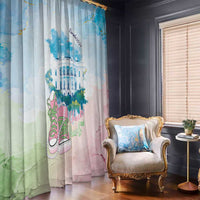 Chucks N Pearls 2024 Window Curtain Pink Green Rocking The World - Wonder Print Shop