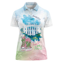 Chucks N Pearls 2024 Women Polo Shirt Pink Green Rocking The World - Wonder Print Shop