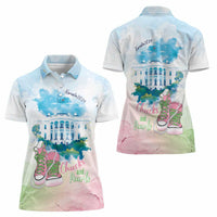 Chucks N Pearls 2024 Women Polo Shirt Pink Green Rocking The World - Wonder Print Shop