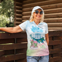 Chucks N Pearls 2024 Women Polo Shirt Pink Green Rocking The World - Wonder Print Shop