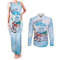 Chucks N Pearls 2024 Couples Matching Tank Maxi Dress and Long Sleeve Button Shirt I'm With Her LT7 - Wonder Print Shop