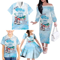 Chucks N Pearls 2024 Family Matching Off The Shoulder Long Sleeve Dress and Hawaiian Shirt I'm With Her - Wonder Print Shop