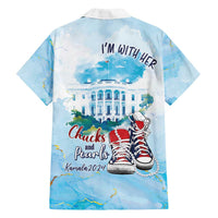 Chucks N Pearls 2024 Family Matching Off Shoulder Maxi Dress and Hawaiian Shirt I'm With Her LT7 - Wonder Print Shop