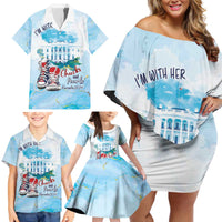 Chucks N Pearls 2024 Family Matching Off Shoulder Short Dress and Hawaiian Shirt I'm With Her LT7 - Wonder Print Shop