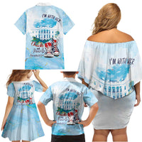 Chucks N Pearls 2024 Family Matching Off Shoulder Short Dress and Hawaiian Shirt I'm With Her LT7 - Wonder Print Shop
