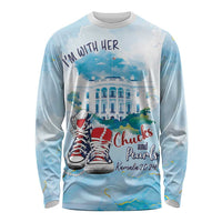 Chucks N Pearls 2024 Long Sleeve Shirt I'm With Her - Wonder Print Shop