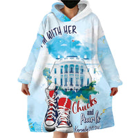 Chucks N Pearls 2024 Wearable Blanket Hoodie I'm With Her - Wonder Print Shop