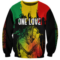 Jamaica Reggae Sweatshirt Legend Bob Sketch Style One Love - Wonder Print Shop