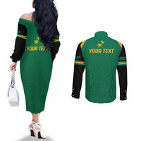 JLP Choose Jamaica Couples Matching Off The Shoulder Long Sleeve Dress and Long Sleeve Button Shirt - Wonder Print Shop