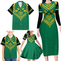JLP Choose Jamaica Family Matching Long Sleeve Bodycon Dress and Hawaiian Shirt - Wonder Print Shop
