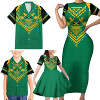 JLP Choose Jamaica Family Matching Short Sleeve Bodycon Dress and Hawaiian Shirt - Wonder Print Shop