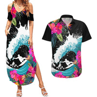 Hawaii Surfing Couples Matching Summer Maxi Dress and Hawaiian Shirt Triple Crown Rides The Waves LT7 - Wonder Print Shop