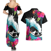 Hawaii Surfing Couples Matching Summer Maxi Dress and Hawaiian Shirt Triple Crown Rides The Waves LT7 - Wonder Print Shop
